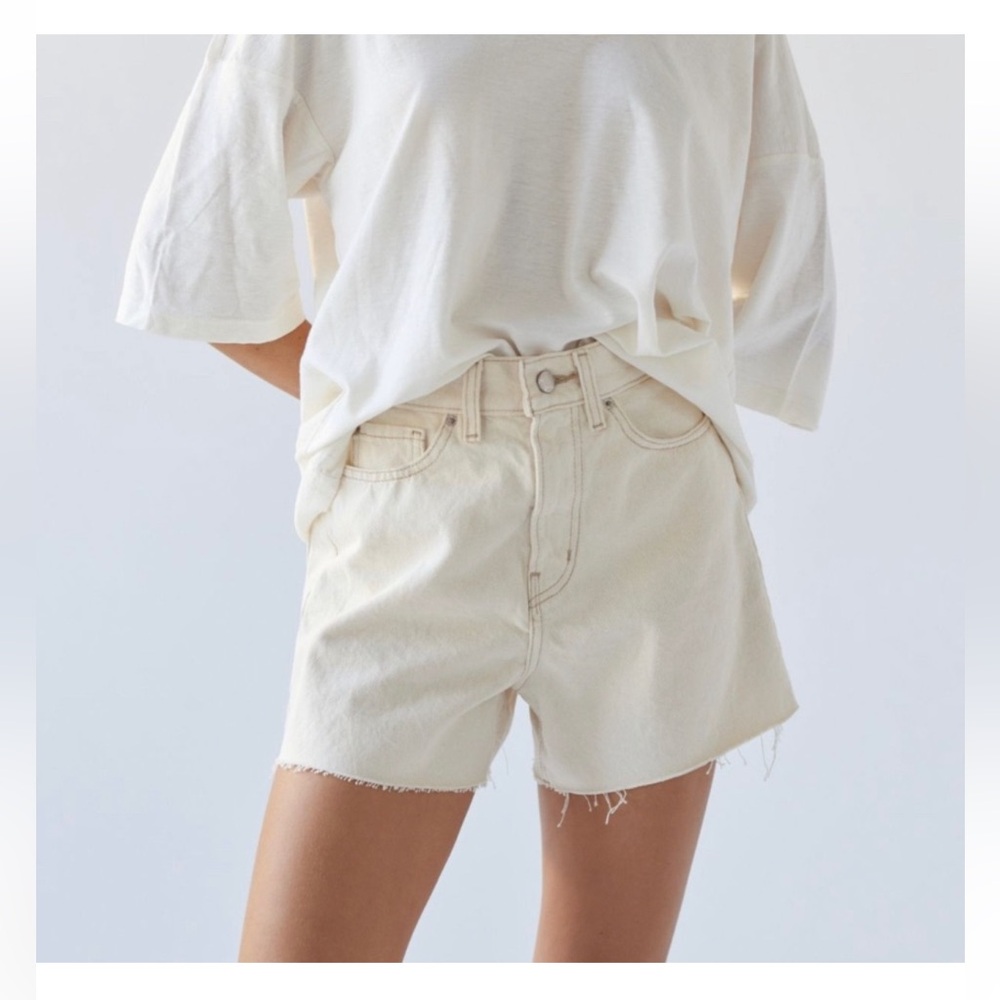 Urban Outfitters BDG A-Line Cutoff Denim Shorts in Ivory